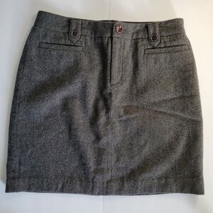 Eddie Bauer Charcoal Grey Wool Blend Fall Winter Mini Skirt